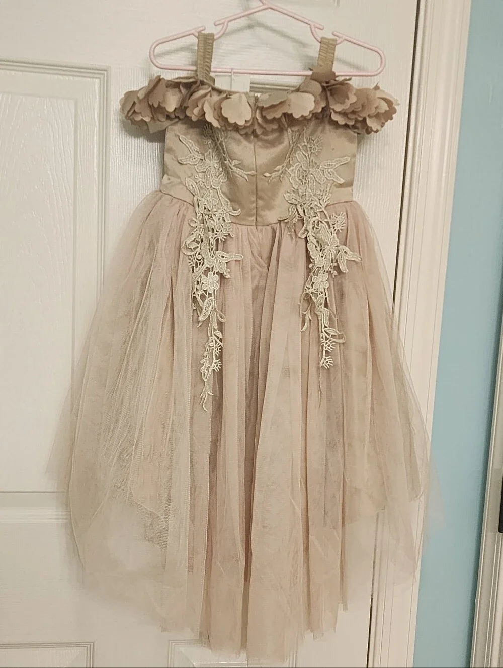 Trish Scully Bells Gold gown dress size 3 nwt, hi-low style - Paid $85+